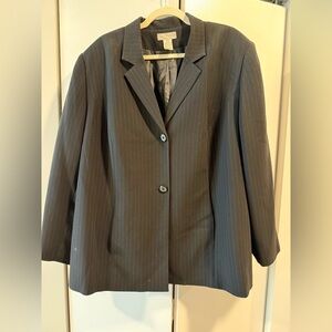 Worthington Charcoal Pinstripe Blazer/Skirt/Pant Set